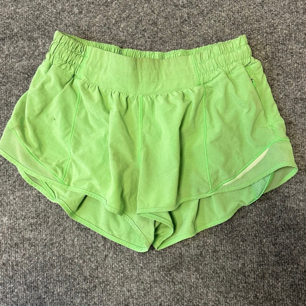 Lululemon Shorts Womens Size 8 Lime Green Tracker V Low Rise Athletic Lined